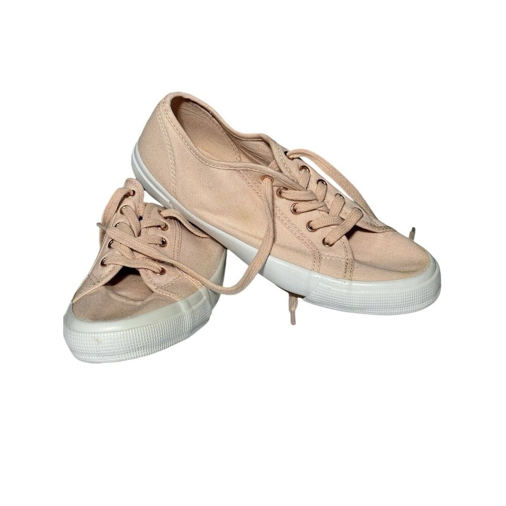 Old Navy Womens Size 8 Pink & White Canvas Sneakers Casual Shoes